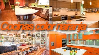 Cocinas 🍟 modernas color naranja  modelos de cocinas modernas [upl. by Zachar]