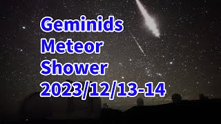 Geminid meteor shower 2023121314 LIVE from Subaru Telescope MaunaKea Hawaii [upl. by Aix82]