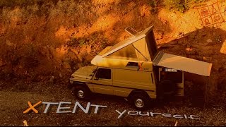 XTENT yourself  4x4CAMP Mercedes G expedition camper in a spaceART adventure with XTENT poptop [upl. by Ardnazxela281]