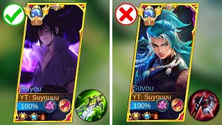 SUYOU SASUKE UCHIHA SKIN IS BACK🔥  TOP 1 GLOBAL SUYOU BRUTAL BUILD amp EMBLEM 2024 must try [upl. by Reffotsirhc832]