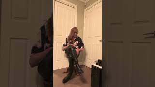 My over the knee boots are confutable Please subscribe for charityMG 3358 [upl. by Tade]