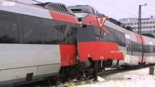 BBC News  Austrian trains in headon crash [upl. by Annaig]