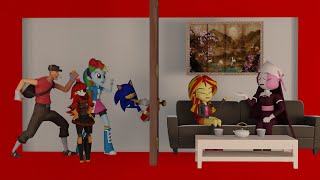 Sonic el erizo 🦔 y sunset shimmer 🌄 blender SFM  La puerta 🚪🥊 especial 2000 suscriptores 🎆🎉🎊 [upl. by Pearman569]