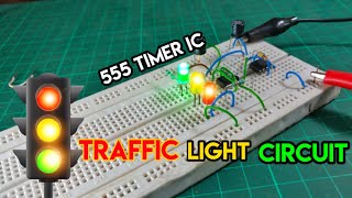 Traffic Light Circuit Using  555 Timer IC  Led Projects [upl. by Loesceke532]