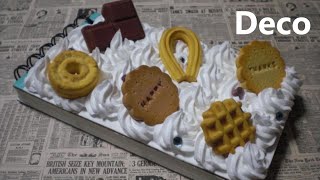 スイーツデコ（前編）ノートをデコる Sweets deco Notebook Box Part 1 [upl. by Trillby]