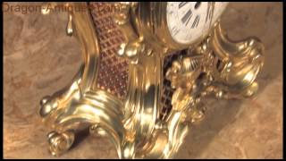 Superb Gilt Bronze Rococo Table Clock Louis Japy 2637 [upl. by Dugaid]