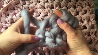 How to DIY Wreath CHUNKY YarnRoving iCord Chunky Knit Arm Knitting [upl. by Nyllaf]