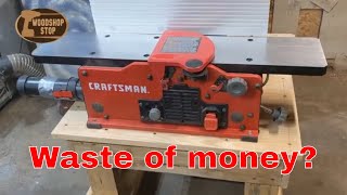 Most affordable Craftsman 6 in bench top jointer review and my setup [upl. by Inajna]