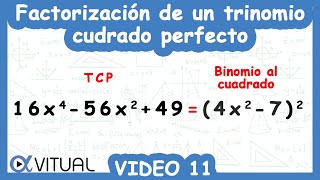 Factorización de un Trinomio Cuadrado Perfecto Video 11 de 12 [upl. by Merton]