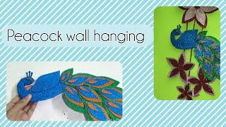 How to make peacock wall hanging with glitter foam sheet  DIY  Easy peacock wall hanging [upl. by Hajar]