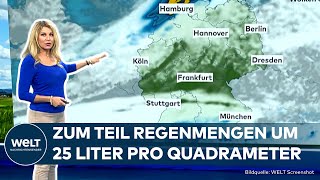 DEUTSCHLAND Wetter teilt die Republik Starkregen Gewitter und strahlender Sonnenschein [upl. by Aiyot]