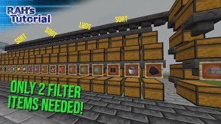 Item sorter with only 2 filter items  120 Minecraft Bedrock amp Java edition [upl. by Analeh985]