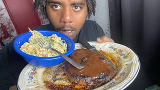 Steak amp salad Mukbang ￼ [upl. by Renita]