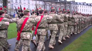 Scots Black Watch Homecoming Parade Perth Perthshire Scotland April 20th [upl. by Ellehsad183]