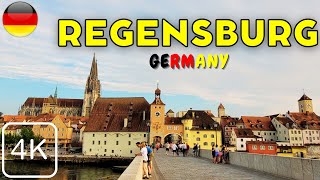 Regensburg Germany 4K Walking Tour 🇩🇪  A Magical Medieval City on Danube River [upl. by Ynneh760]