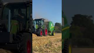 Stroh pressen mit Fendt314 Vario 🚜 fendt agriculture fendtpower farming johndeere straw [upl. by Kimber]