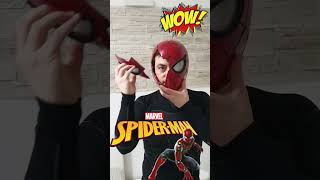 Suit up Spiderman foldable helmet shortsyoutube spiderman [upl. by Aynot]