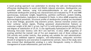 Design and Schematic Evaluation of Dextran Conjugated Dexibuprofen a Gastrosparing NSAID AJC 2018 31 [upl. by Sivet]