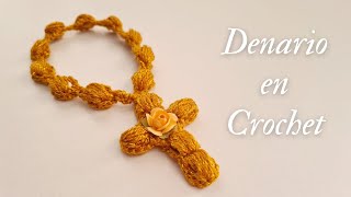 Denario o Decenario tejido en CROCHET  Modelo 2  Recuerdos para ceremonias [upl. by Gabler]