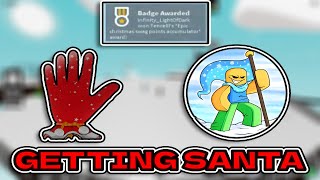 getting the santa glove and quotEpic christmas swag points accumulatorquot badge  slap battles [upl. by Zawde649]