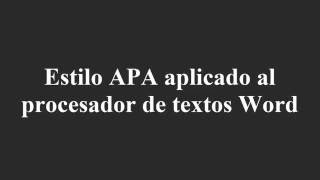 Normas APA aspectos básicos tabla de contenido automática niveles de titulación [upl. by Carper]