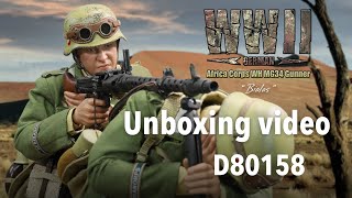 Unboxing video of D80158 16 WWII German Afrika Korps WH MG34 gunner  Bialas [upl. by Genna]