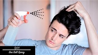 Mens Hair DIY Sea Salt Spray  Messy Texture Beachy Hairstyle [upl. by Moretta]