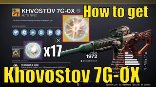 How to get the Khovostov 7G0X Exotic in The Final Shape  How to get 17 Motes of Light [upl. by Shere]