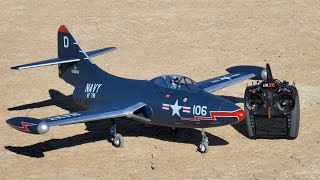 Freewing f9f panther Spektrum as3x setup and flight [upl. by Feerahs407]