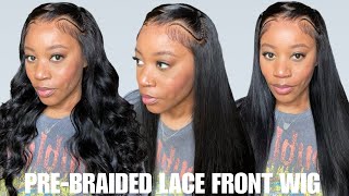 WOW😮  SILKY STRAIGHT HD PREBRAIDED LACE FRONT WIG  READY TO WEAR STYLE  FT ASTERIA HAIR [upl. by Byrd]