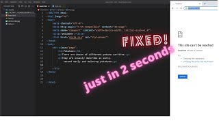 localhost refused to connect error fixed HTML CSS not run in VS code solve just in 2 seconds [upl. by Anirtek957]