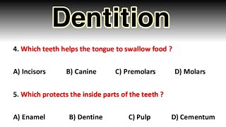 Dentition in Mammals MCQ  Digestion and Absorption MCQ  Most Important Questions [upl. by Bathelda]