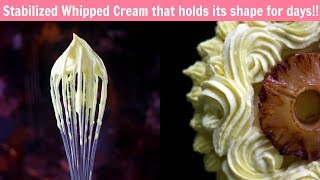 Stabilized Whipped Cream Frosting for cake decoration without gelatin [upl. by Samul]