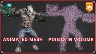 Fixed Points Distribution in Animated Mesh Volume  Blender Geometry Nodes [upl. by Ynohtnael]