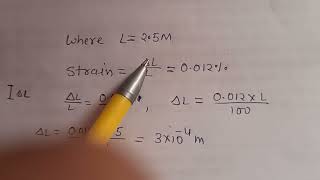 A wire of length 25 m has a percentage strain of 0012 under a tensile f question in description [upl. by Benito]