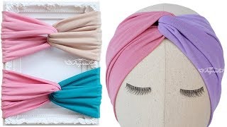 How to Make Twist Turban Headband  Twisted Headband Sewing Pattern [upl. by Deadman]