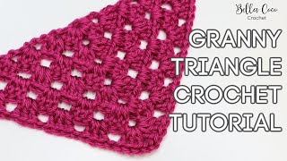 HOW TO CROCHET A GRANNY TRIANGLE  Easy tutorial perfect for shawls and blankets Bella Coco Crochet [upl. by Netti]