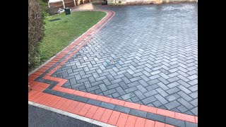 Joined Driveway with Charcoal and Terracotta Block Paving in Mold Flintshire [upl. by Novart]