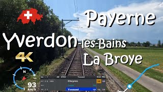 CAB RIDE 4K 🇨🇭 S30 Payerne YverdonlesBains  Broye  Suisse  Schweiz  Switzerland [upl. by Ahaelam910]