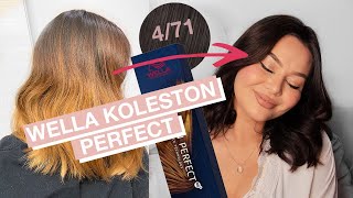 WELLA Koleston Perfect 471 dark hair transformation [upl. by Eatnom]