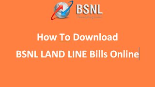 BSNL Land Line Bills download Online 2015 [upl. by Hilario566]