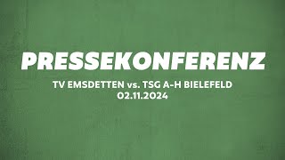 Pressekonferenz TV Emsdetten  TSG AH Bielefeld [upl. by Aikyt]