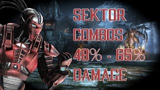 Mortal Kombat 9  Sektor Combos 48  65 Damage 2016 60 FPS [upl. by Enidan394]