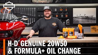 How To HarleyDavidson Genuine 20W50 amp Formula Lubricant 3Cavity Oil Change for MilwaukeeEight [upl. by Zonnya612]