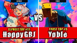 GGST  HappyGRJ Elphelt VS Yoble Faust  Guilty Gear Strive High level gameplay [upl. by Charmain]