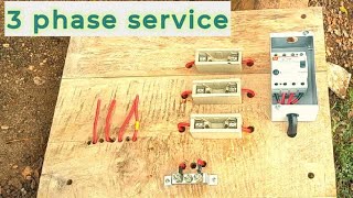 3 phase service line wiring  temporary eb line  ug cable service rccb connection [upl. by Pinchas]