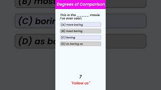 quotEnglish Degrees of Comparison Quiz Positive Comparative and Superlative Part 6quot [upl. by Beal]