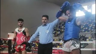 Achraf Ouhajji VS Omar Bensaloum demi finale de championnat du Maroc MuayThaï 2022 à rabat [upl. by Atinek]