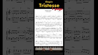 Tristesse  chopin pianosheetmusic chopin easypiano [upl. by Tita52]