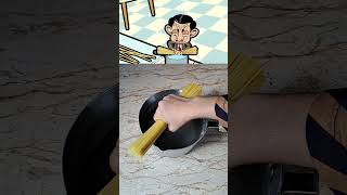 Mr bean spaghetti 🍝 viral shorts mrbean cartoon cooking tiktok usa foryou spaghetti [upl. by Dusza]